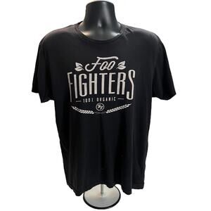 Foo Fighters Band T-Shirt Black 100% Organic text and wheat/leaf design - Unisex